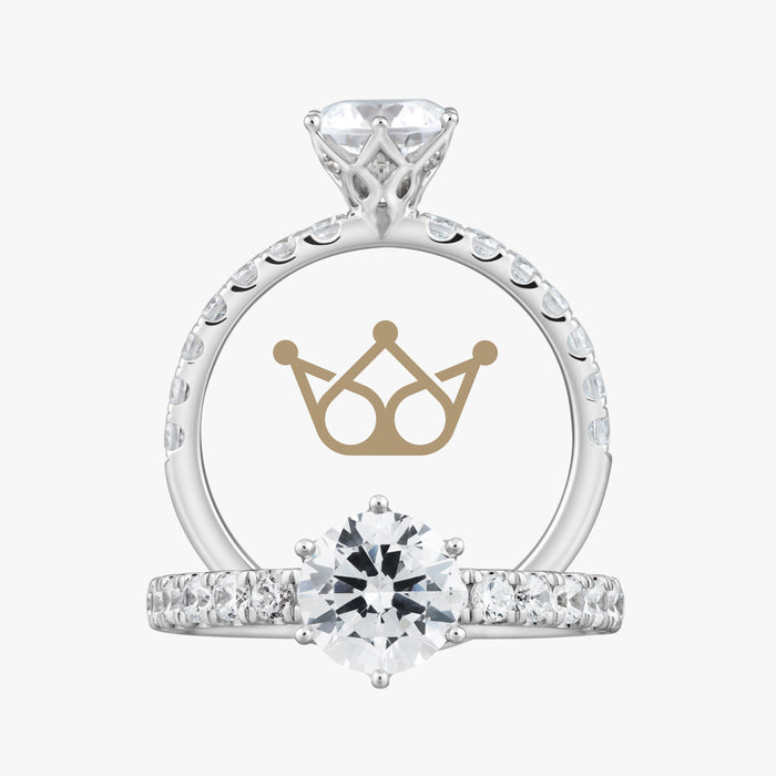 Crown Solitaire with Pave Band