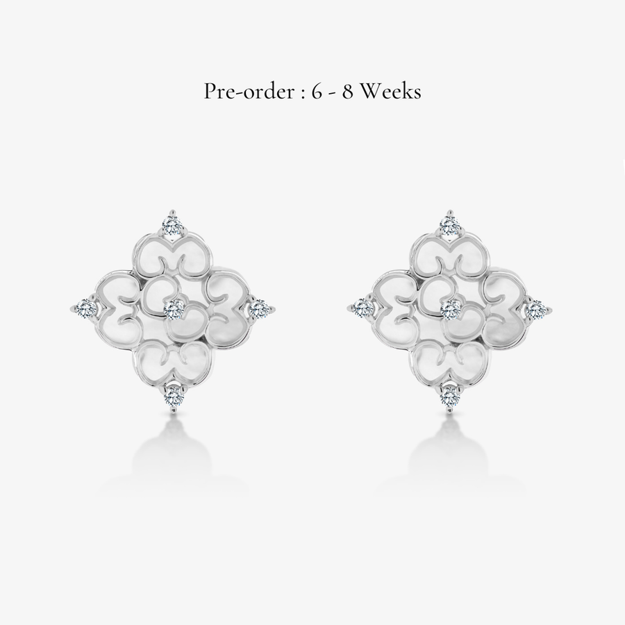 Blessings Mother of Pearl Studs (14K Gold) - Carrie K.