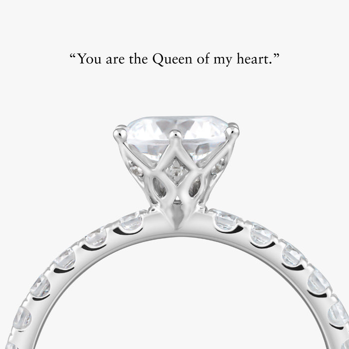Crown Solitaire with Pave Band