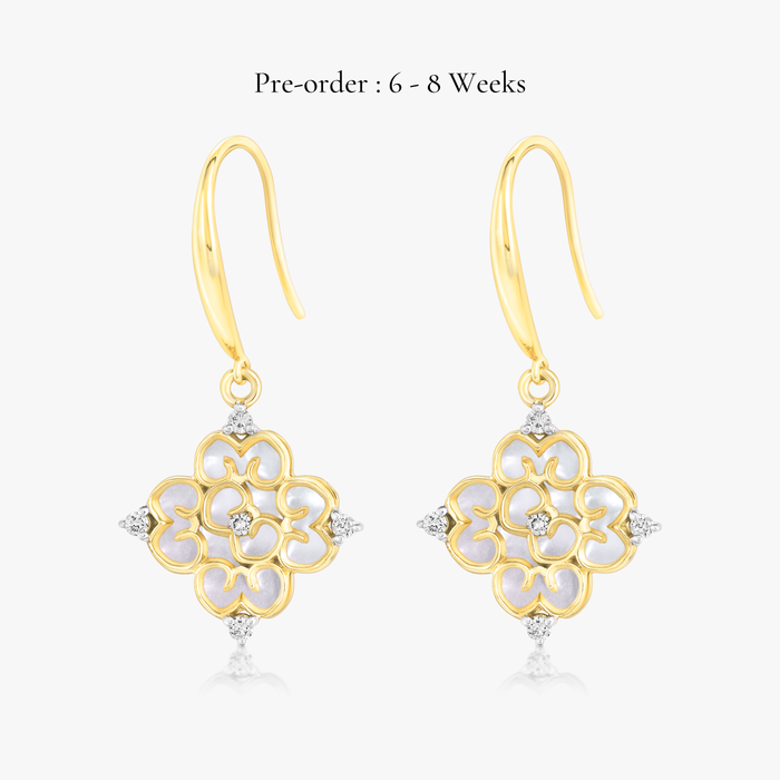 Blessings Mini Mother of Pearl Hook Earrings (18K Gold) - Carrie K.