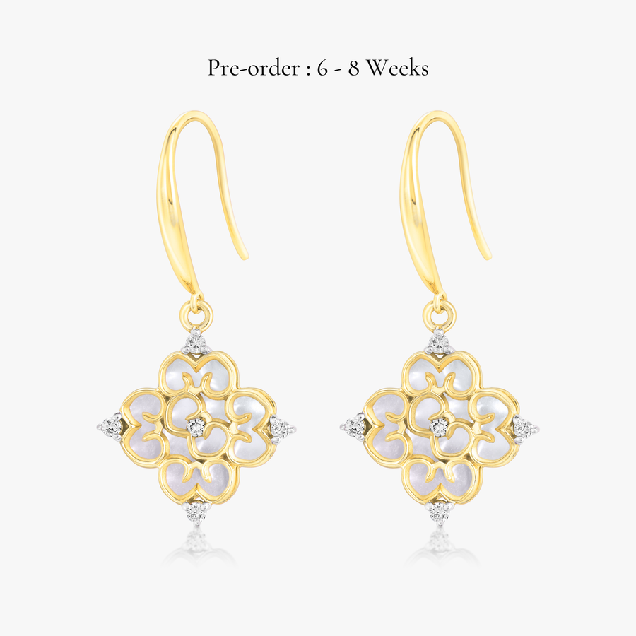 Blessings Mini Mother of Pearl Hook Earrings (18K Gold) - Carrie K.