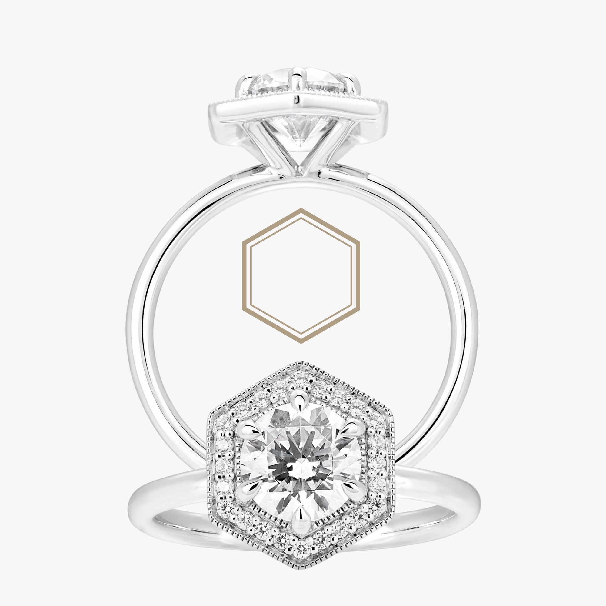 Fine Hexa Halo Ring