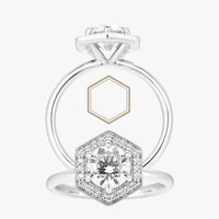 Fine Hexa Halo Ring