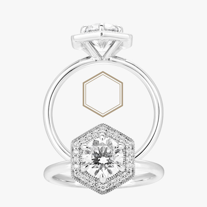 Fine Hexa Halo Ring