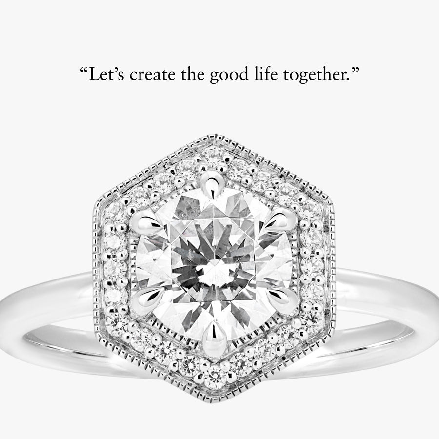 Fine Hexa Halo Ring