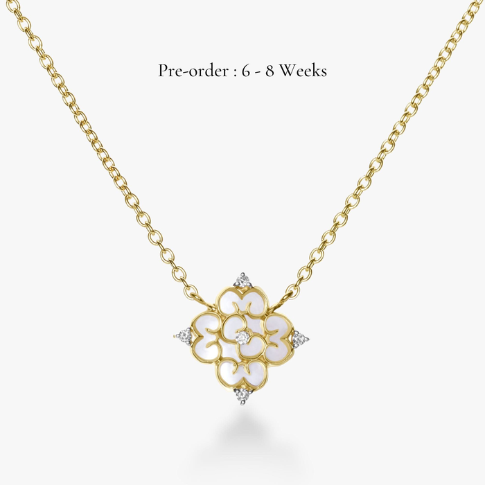 Blessings Mini Mother of Pearl Necklace (14K Gold)