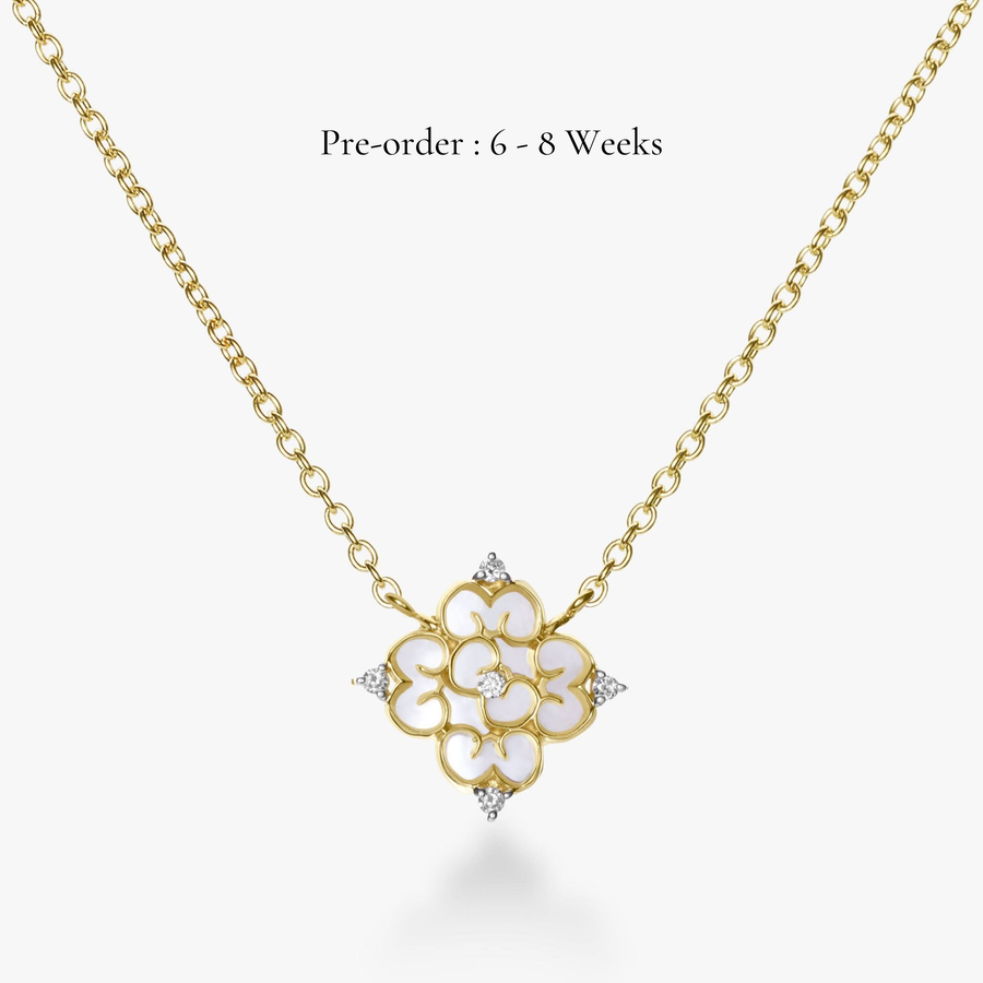 Blessings Mini Mother of Pearl Necklace (14K Gold) - Carrie K.