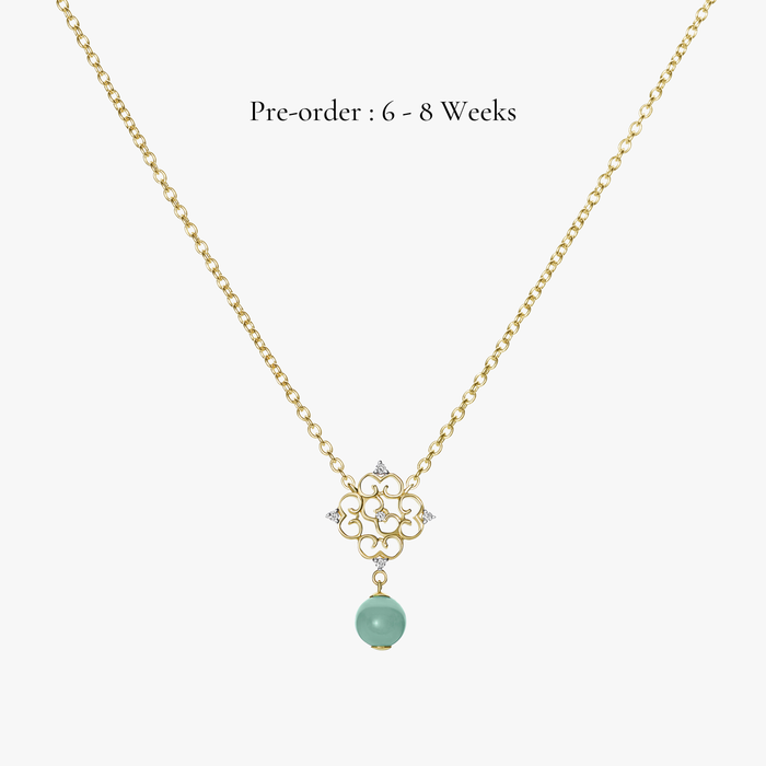 Blessings Jade Necklace (14K Gold)