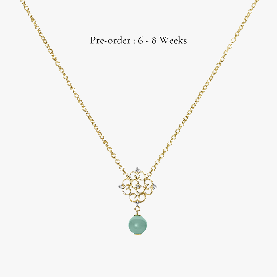Blessings Jade Necklace (14K Gold)