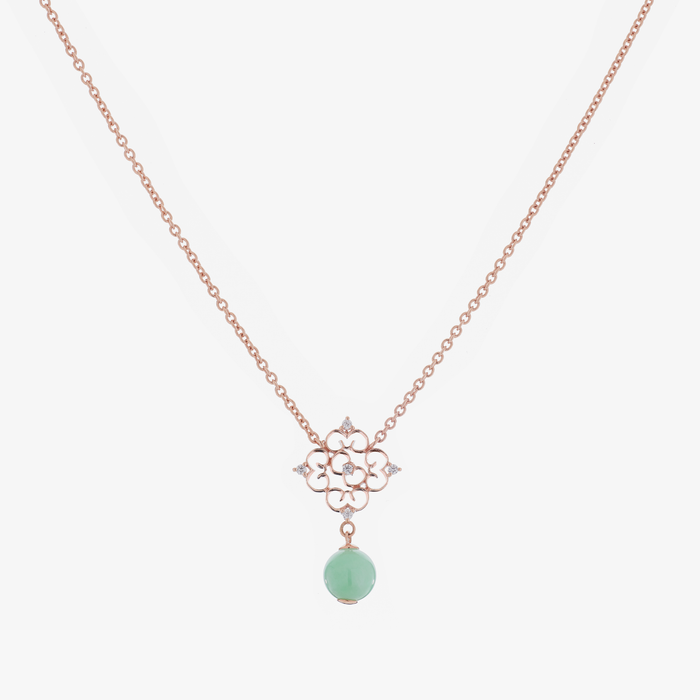 Blessings Jade Necklace (14K Gold)