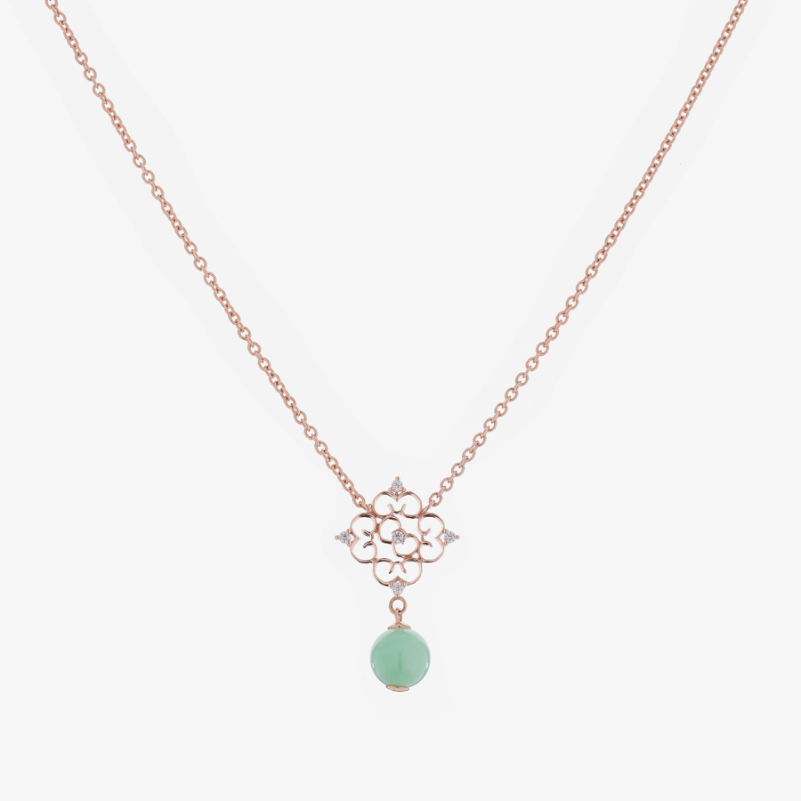 Blessings Jade Necklace (14K Gold)