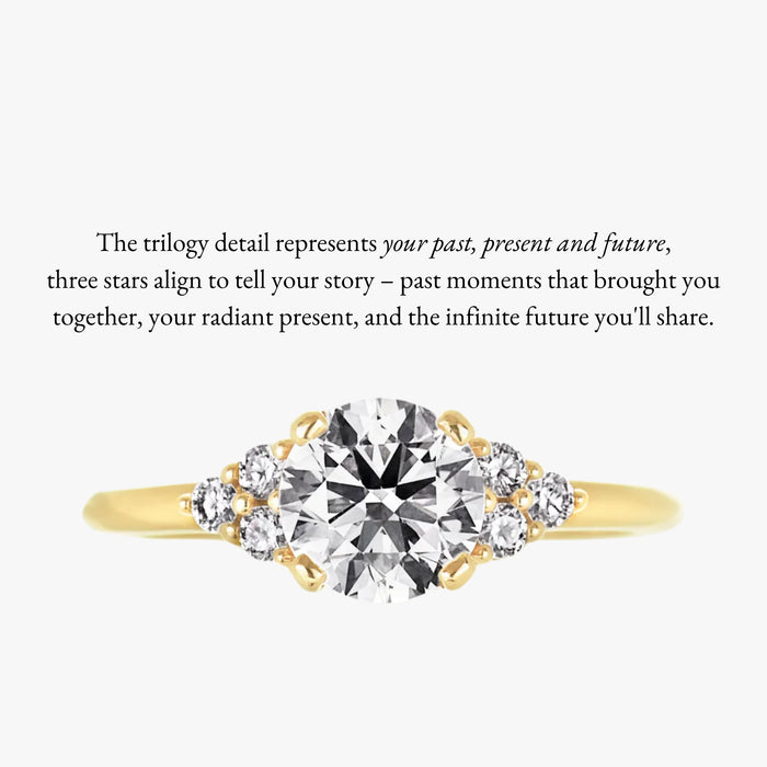 4 Pronged Round Cluster Ring