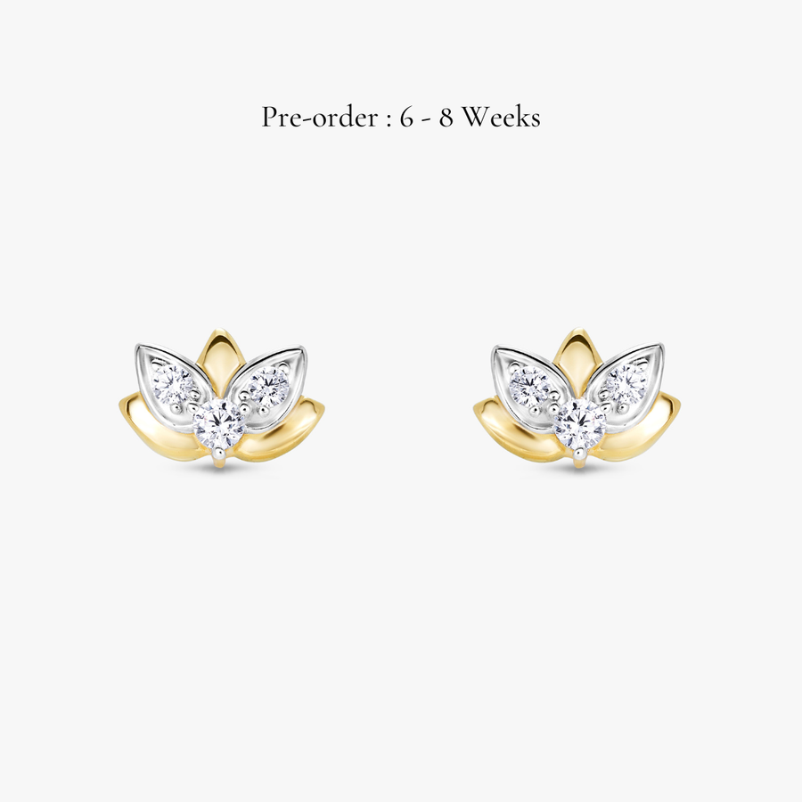 Lotus Ear Studs (14K Gold) - Carrie K.