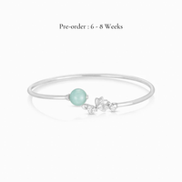Lotus Green Jade Twisty Bangle