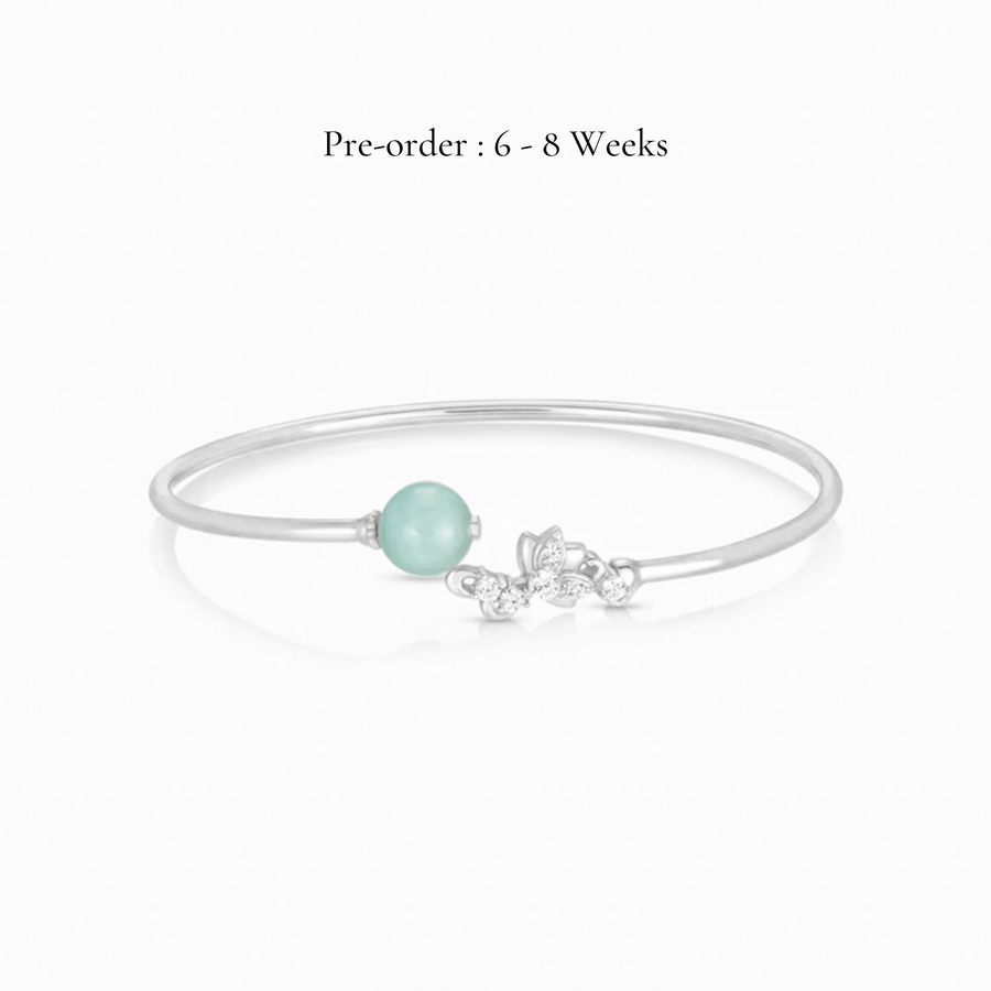 Lotus Green Jade Twisty Bangle - Carrie K. 