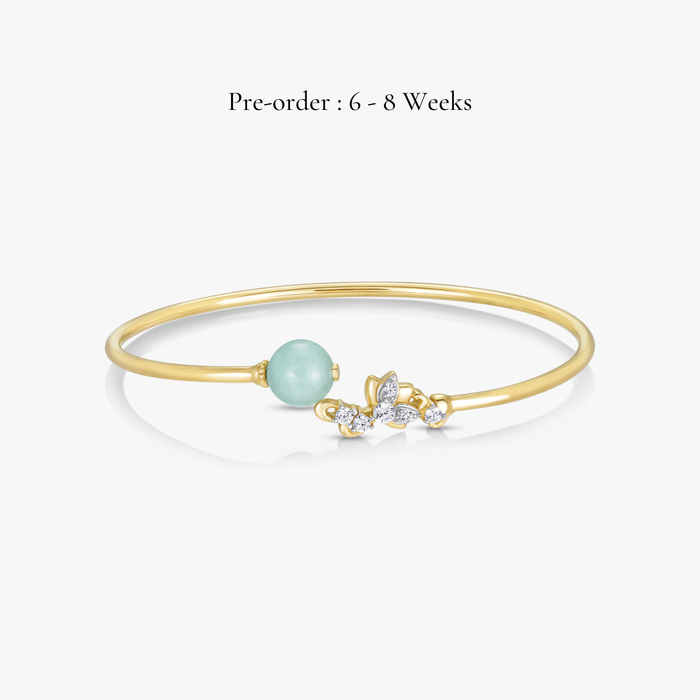 Lotus Green Jade Twisty Bangle