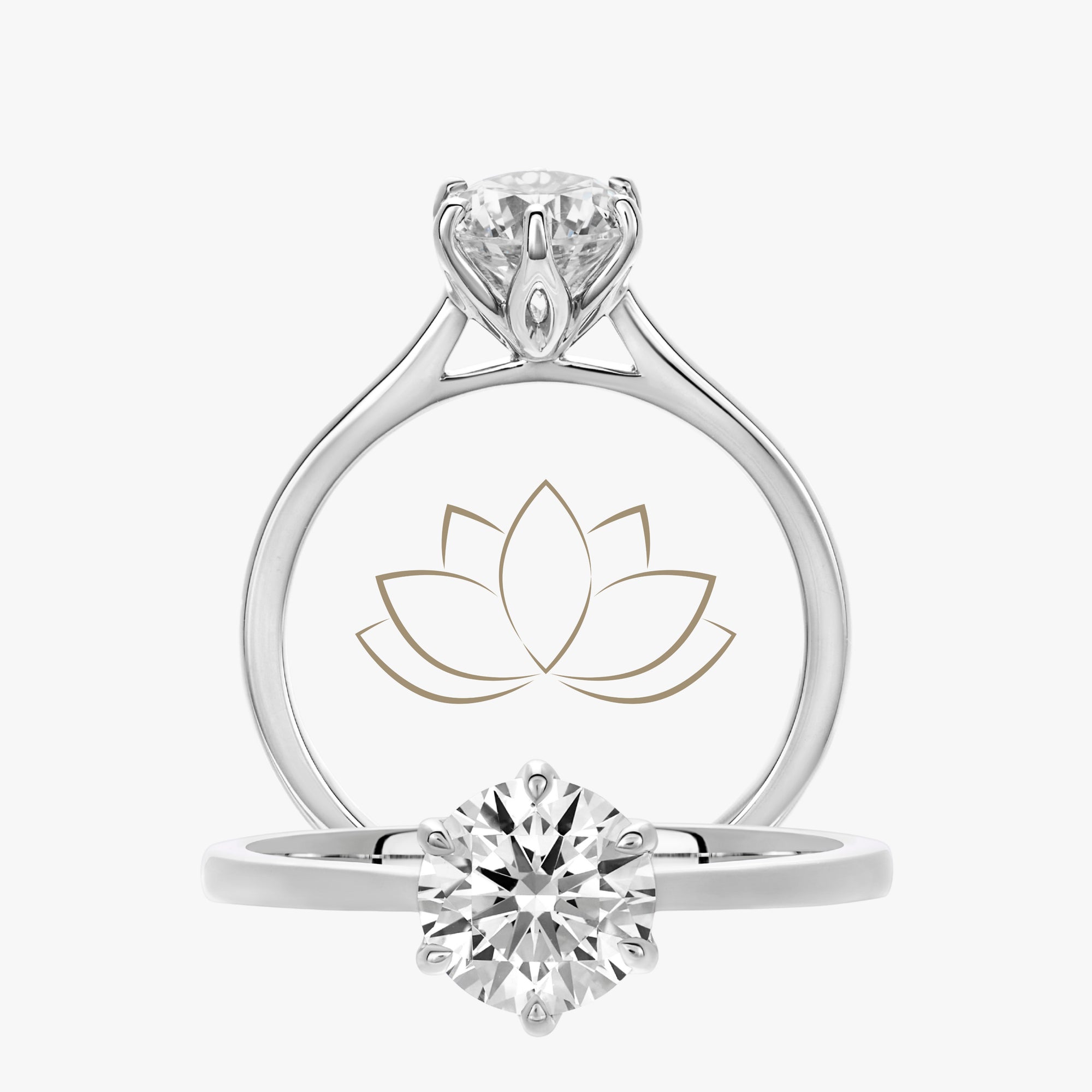 Lotus Ring With Tapered Band