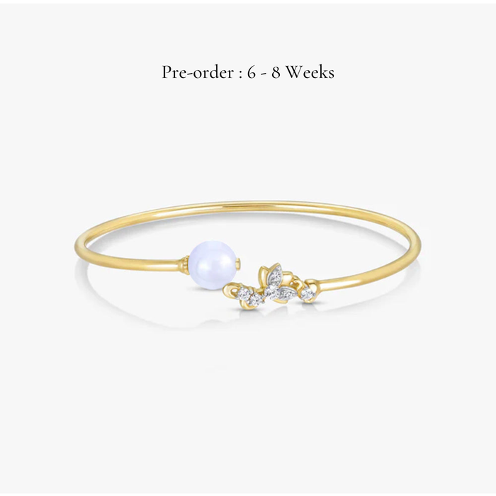 Lotus Lavender Jade Twisty Bangle (14K Gold)