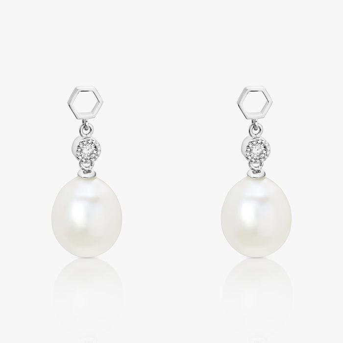 South Sea Pearl (Pear-Shaped) Brilliant Ear Drops - Carrie K.