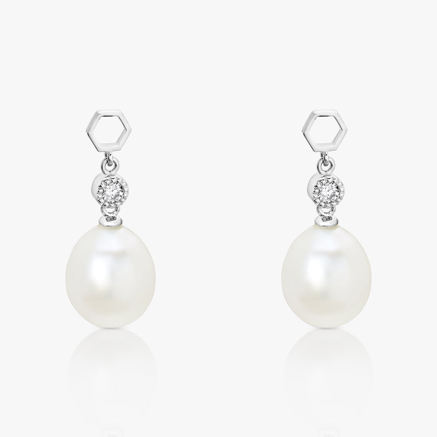 South Sea Pearl (Pear-Shaped) Brilliant Ear Drops - Carrie K.