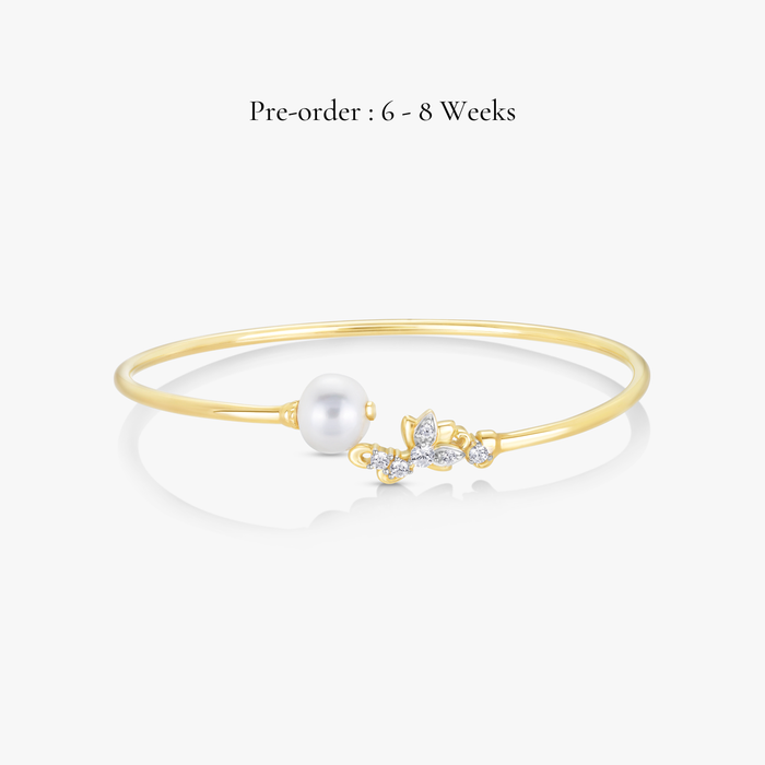 Lotus Pearl Twisty Bangle