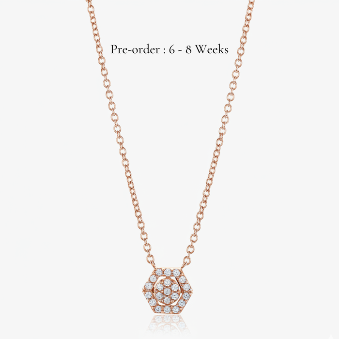 Hexa Halo Necklace (18K Gold) - Carrie K.