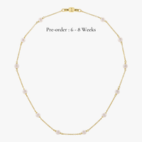 Pearl Chain Necklace 16-inch (14K Gold)