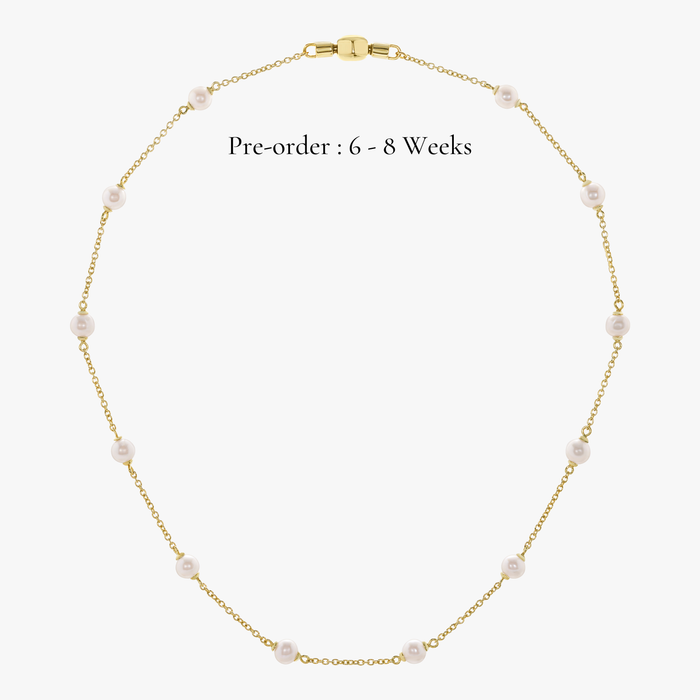 Pearl Chain Necklace 16-inch (14K Gold)