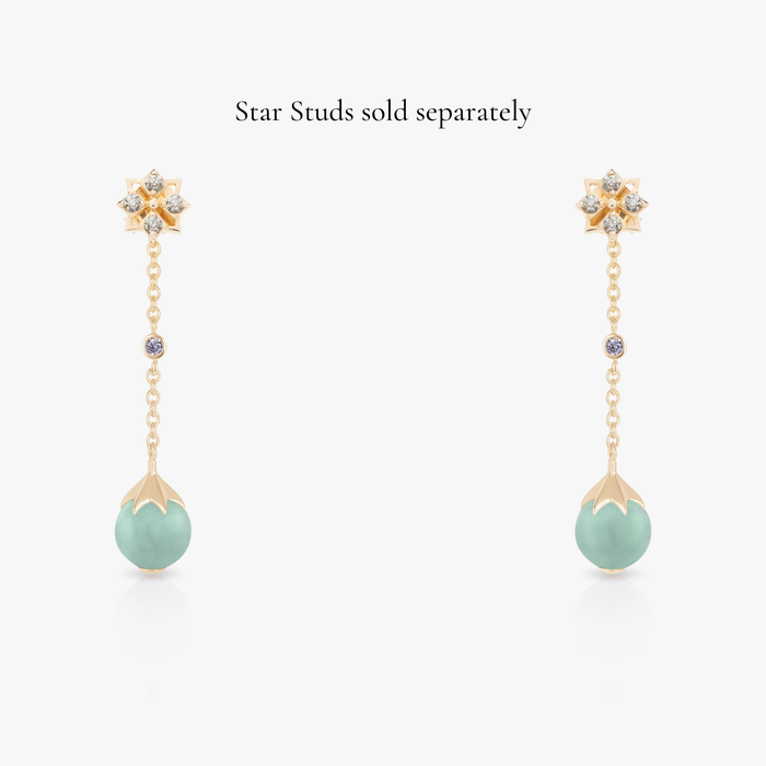 Jade Long Ear Drops (14K Gold)