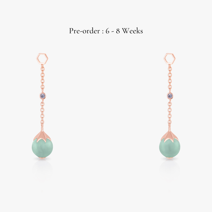 Jade Long Ear Drops (14K Gold)