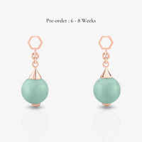 Jade Ear Drops  (14K Gold)