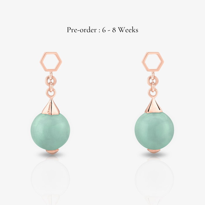 Jade Ear Drops  (14K Gold)