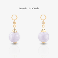 Jade Ear Drops  (14K Gold)
