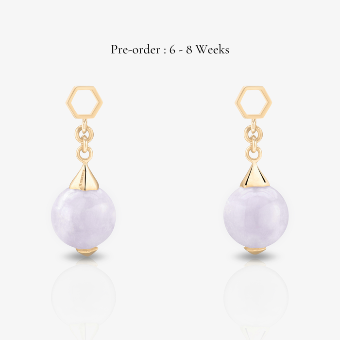 Jade Ear Drops  (14K Gold)