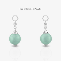 Jade Ear Drops  (14K Gold)