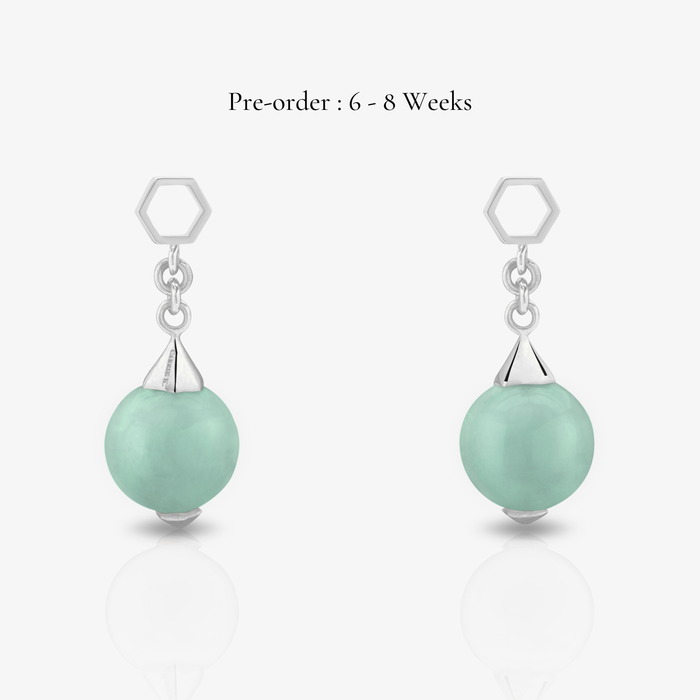Jade Ear Drops  (14K Gold)