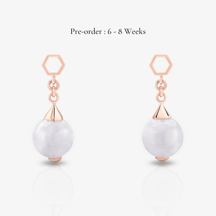 Jade Ear Drops  (14K Gold)