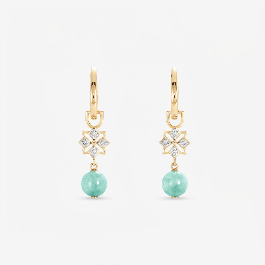 Star Mini Jade Hoop Earrings (14K Gold) - Carrie K. 