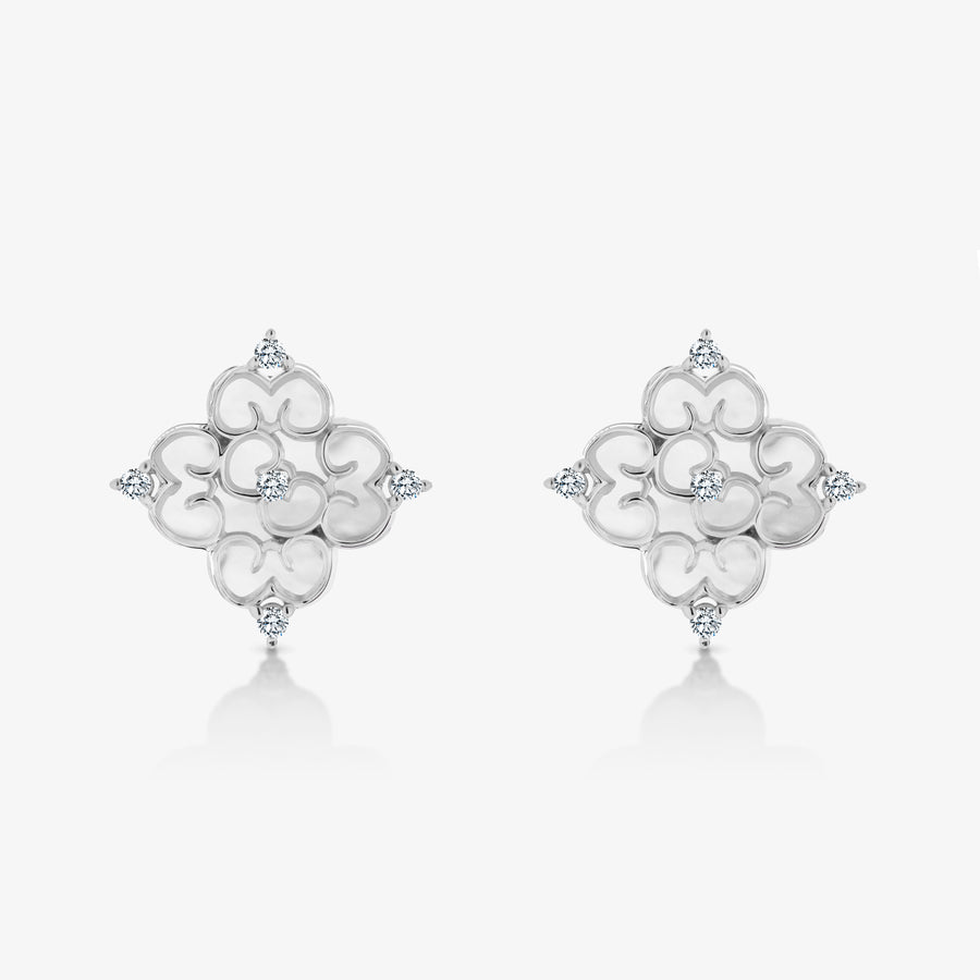 Blessings Mother of Pearl Studs (14K Gold) - Carrie K.