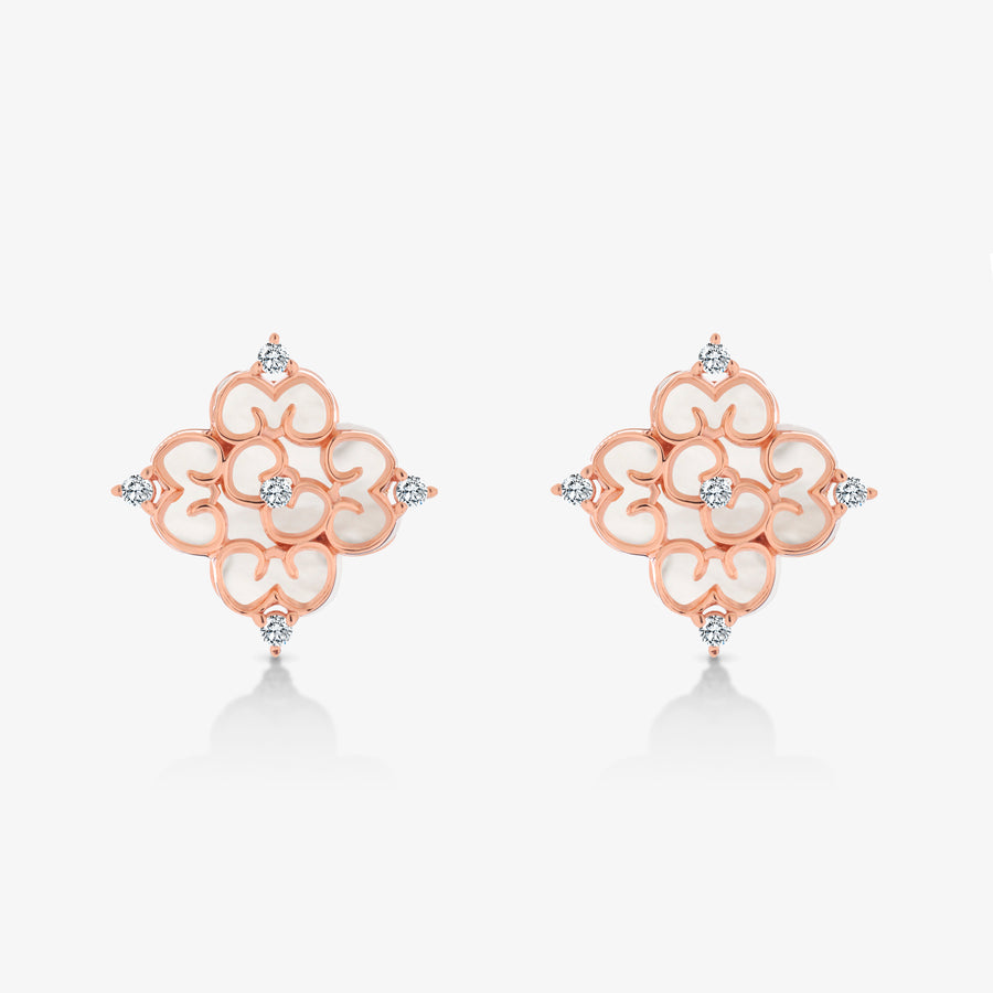 Blessings Mother of Pearl Studs (14K Gold) - Carrie K.