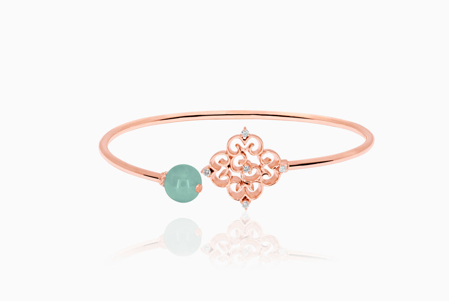 Blessings Jade Twisty Bangle (14K Gold) - Carrie K. 