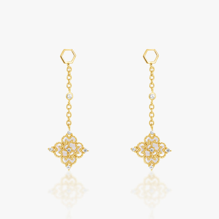 Blessings Mother of Pearl Long Drops (14K Gold) - Carrie K.