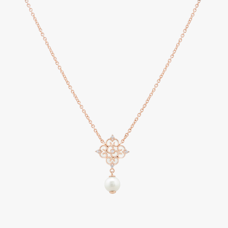Blessings Pearl Necklace with Mother of Pearl (14K Gold) - Carrie K.