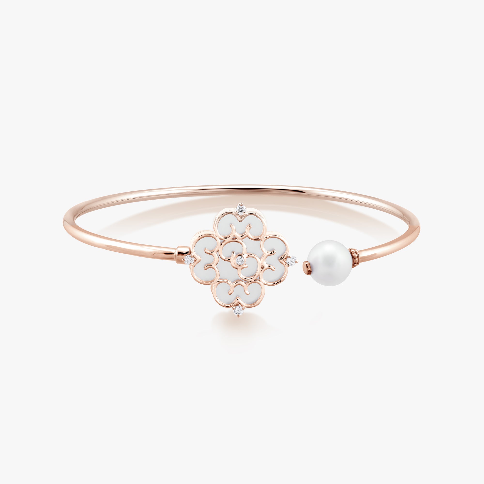 Blessings Pearl Twisty Bangle with Mother of Pearl - Carrie K.