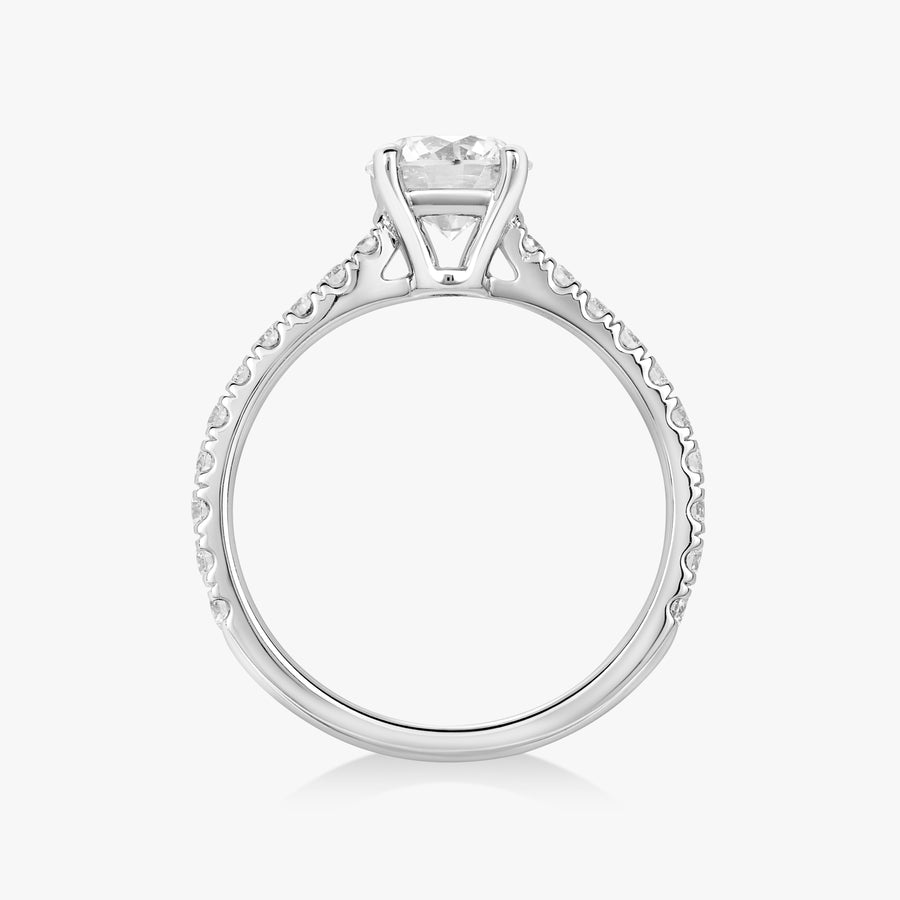 1.00ct Lab-Grown Diamond 4 Pronged Pave Ring - Carrie K.