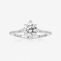 North Star Ring With Intermittent Diamond Band - Carrie K.