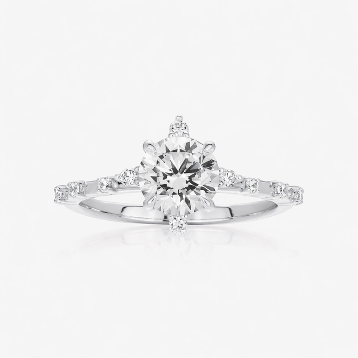 North Star Ring With Intermittent Diamond Band - Carrie K.