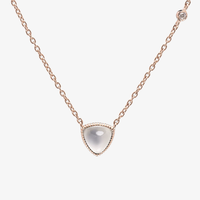 Trilliant Cabochon Necklace (9K Gold) - Carrie K. 
