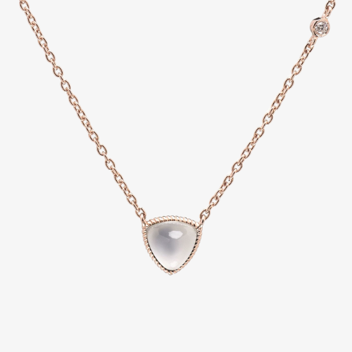 Trilliant Cabochon Necklace (9K Gold) - Carrie K. 