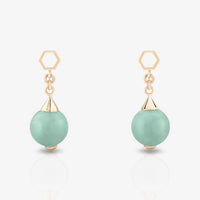 Jade Ear Drops  (14K Gold)